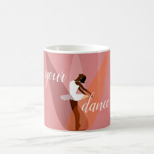 Black Ballerina, black pink ballet dancer Coffee Mug