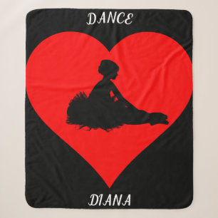 Black Ballerina blanket with a red heart.