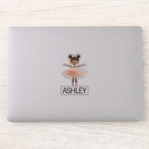 Black ballerina custom name sticker