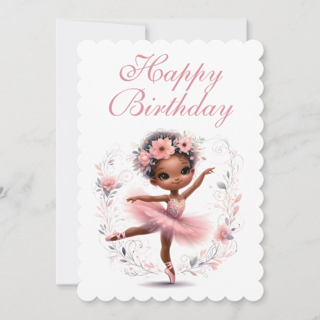 Black Ballerina Happy Birthday (Front)