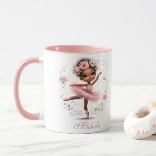 Black Ballerina Happy Birthday Mug