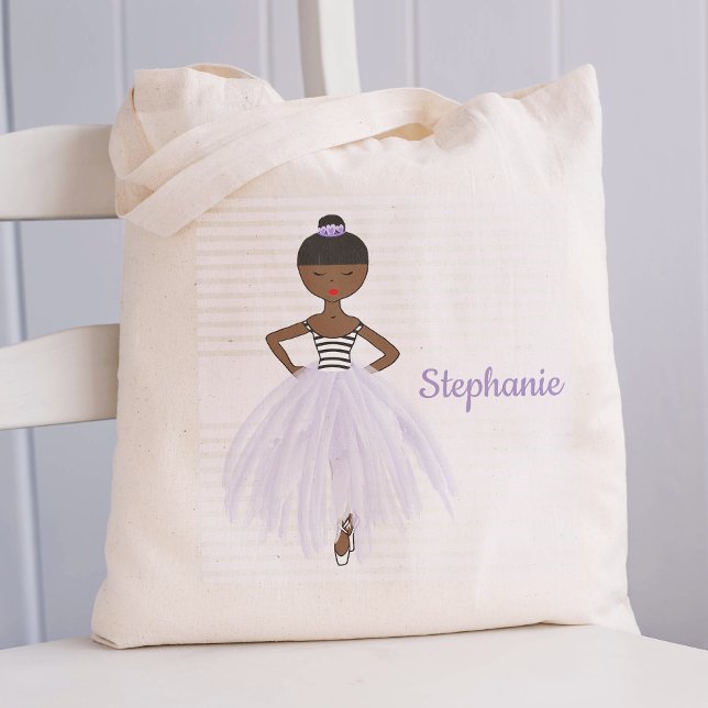 Black Ballerina in Purple Tote Bag (Creator Uploaded)