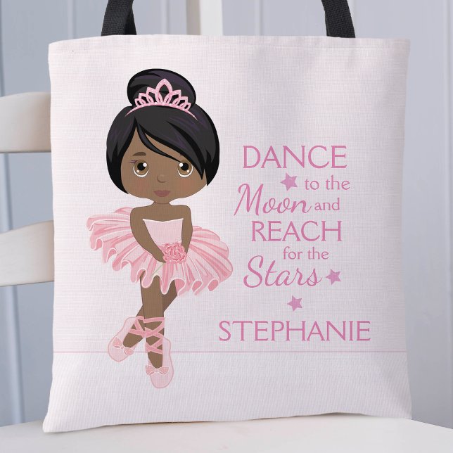 Black Ballerina Personalized Tote Bag (Creator Uploaded)