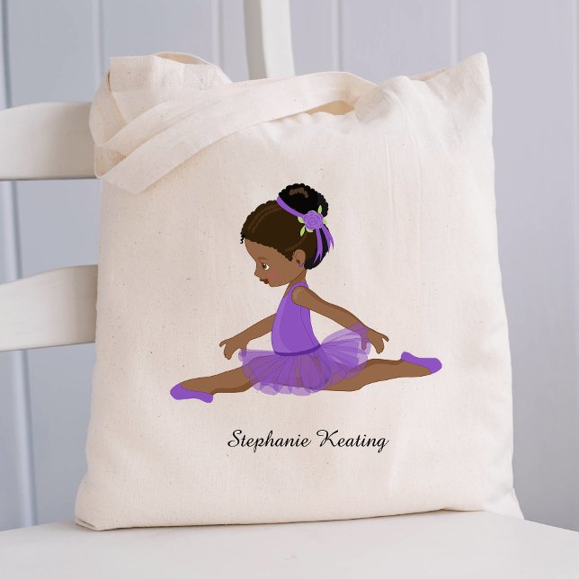 Black Ballerina Personalized Tote Bag (Creator Uploaded)