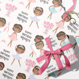 Black Ballerina Personalized Wrapping Paper
