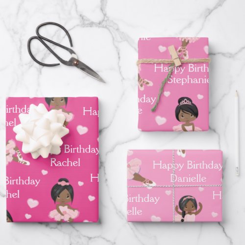 Black Ballerina Wrapping Paper Sheets