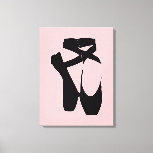 Black ballet  pointe shoes canvas print