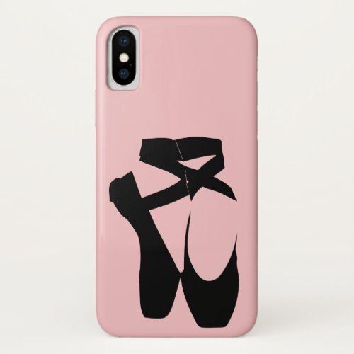 Black ballet  pointe shoes iPhone XS case