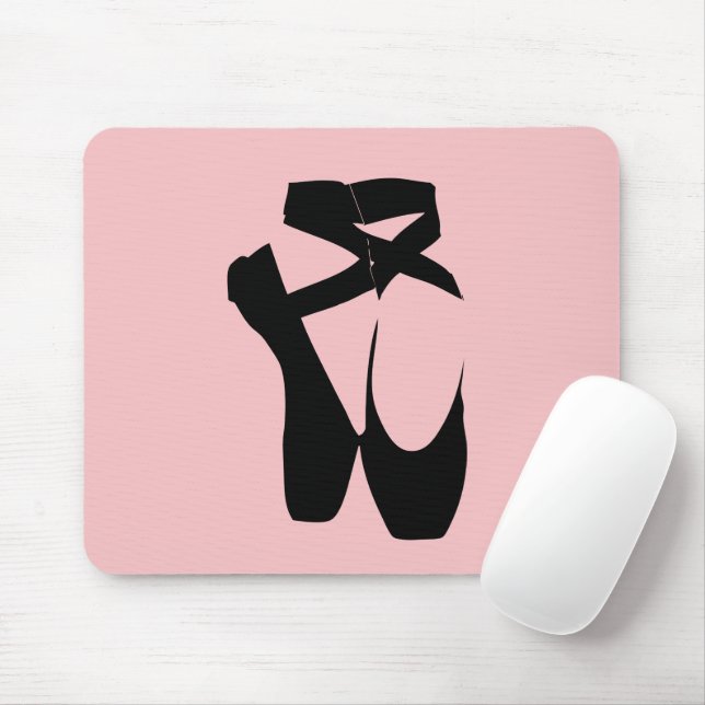 Black ballet  pointe shoes mouse pad (With Mouse)