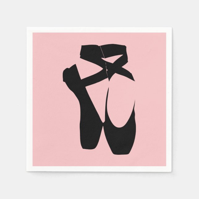 Black ballet  pointe shoes napkins (Front)