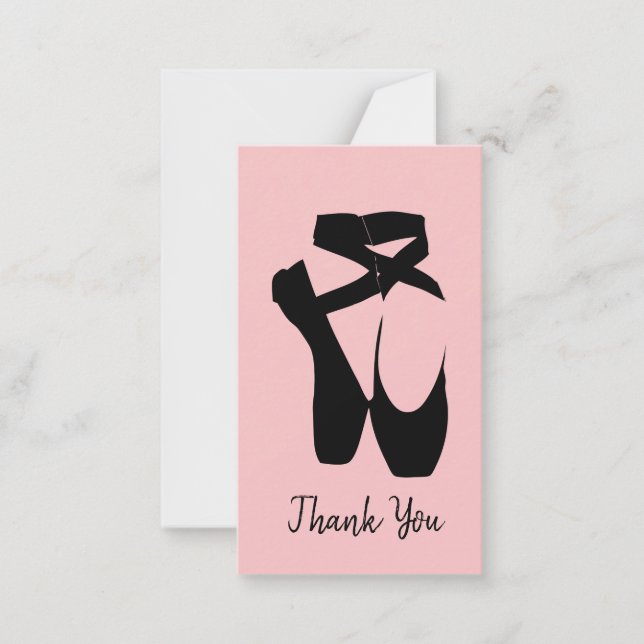 Black ballet  pointe shoes note card (Front)