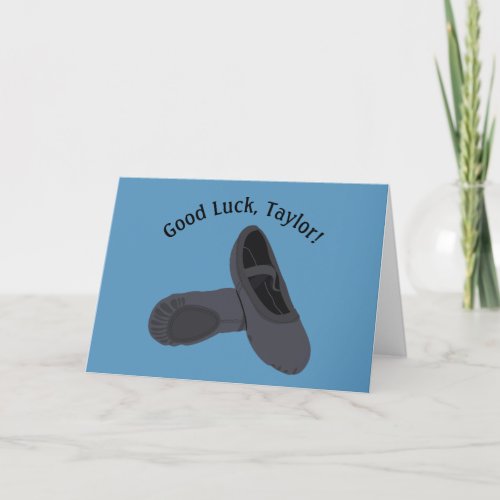 Black Ballet Shoes Dance Recital Good Luck Card