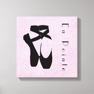 Black Ballet Shoes En Pointe Canvas Print