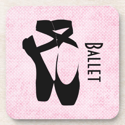 Black Ballet Shoes En Pointe Drink Coaster