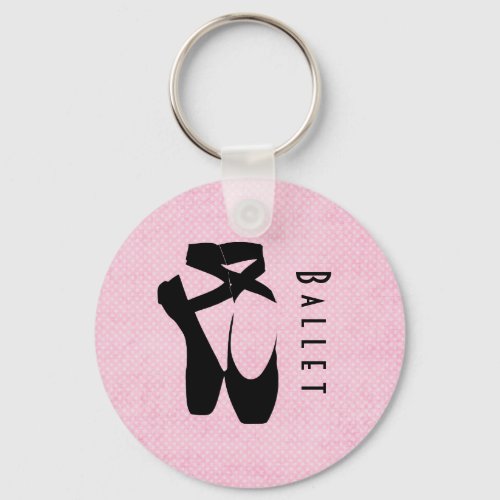 Black Ballet Shoes En Pointe Keychain