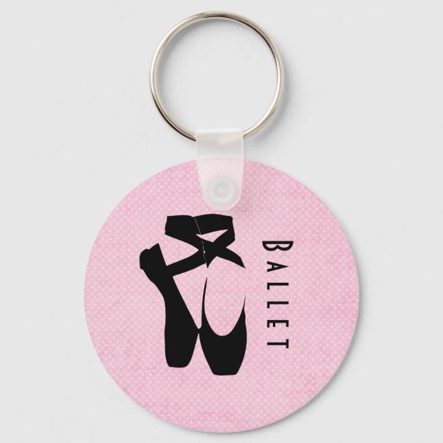 Black Ballet Shoes En Pointe Keychain (Front)