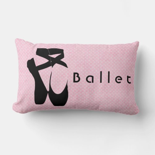 Black Ballet Shoes En Pointe Lumbar Pillow