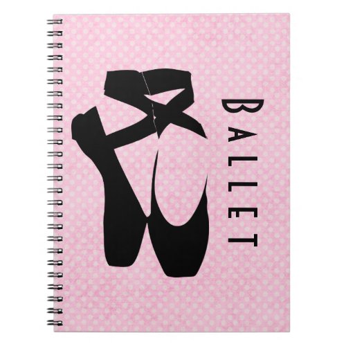 Black Ballet Shoes En Pointe Notebook