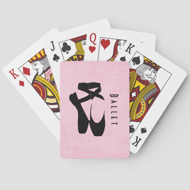 Black Ballet Shoes En Pointe Poker Cards (Back)