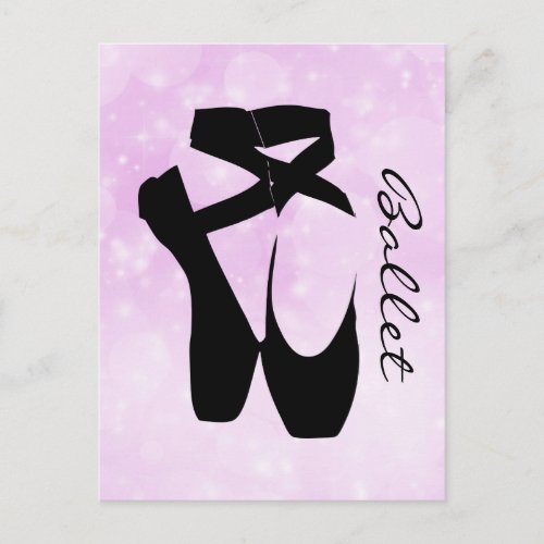 Black Ballet Shoes En Pointe Postcard