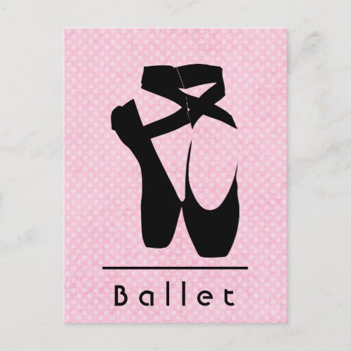 Black Ballet Shoes En Pointe Postcard