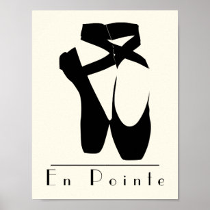 Black Ballet Shoes En Pointe Poster