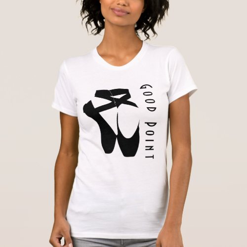 Black Ballet Shoes En Pointe T_Shirt