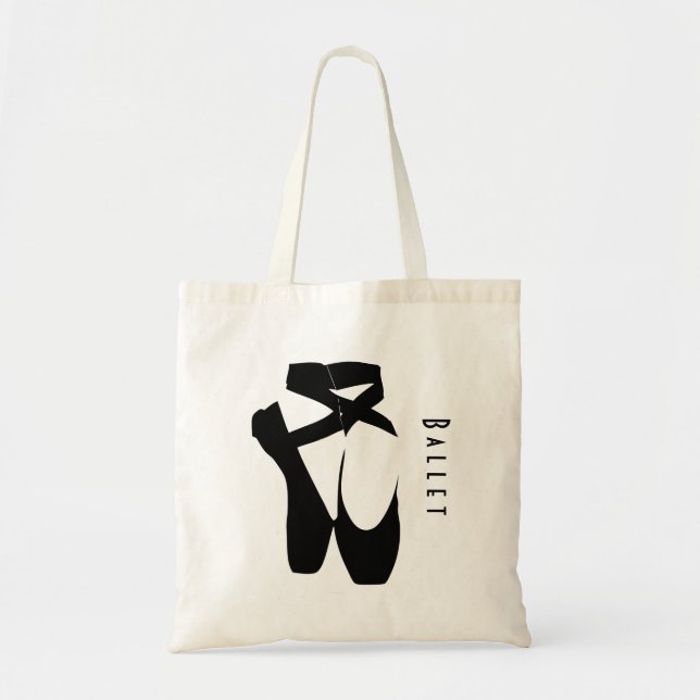Black Ballet Shoes En Pointe Tote Bag (Front)