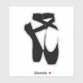 Black Ballet Shoes Silhouette Illustration Sticker | Zazzle