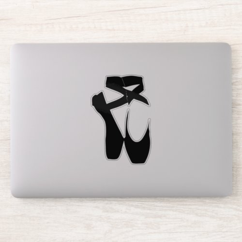 Black Ballet Shoes Silhouette Illustration Sticker