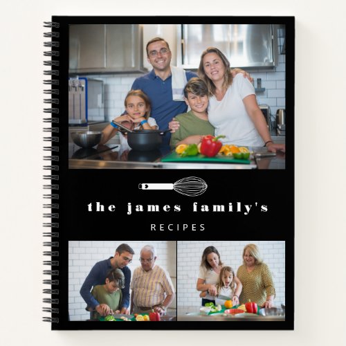 Black Balloon Whisk Photos Family Recipes Notebook