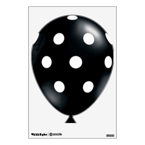 Black Balloon with white Polka Dots Wall Decal