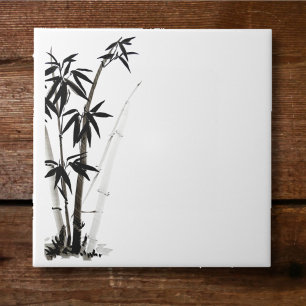 Black Bamboo - Ink Ceramic Tile