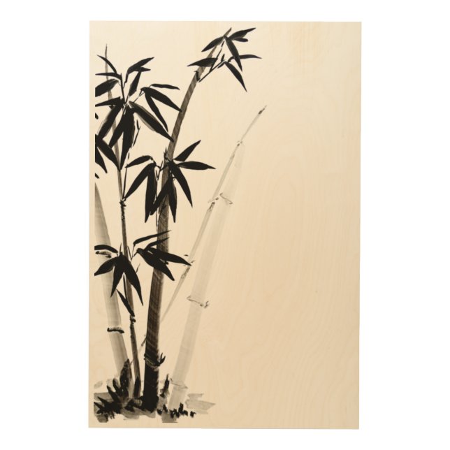Black Bamboo - Ink Wood Wall Art (Front)