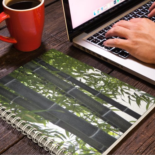 Black Bamboo Plants Floral Notebook