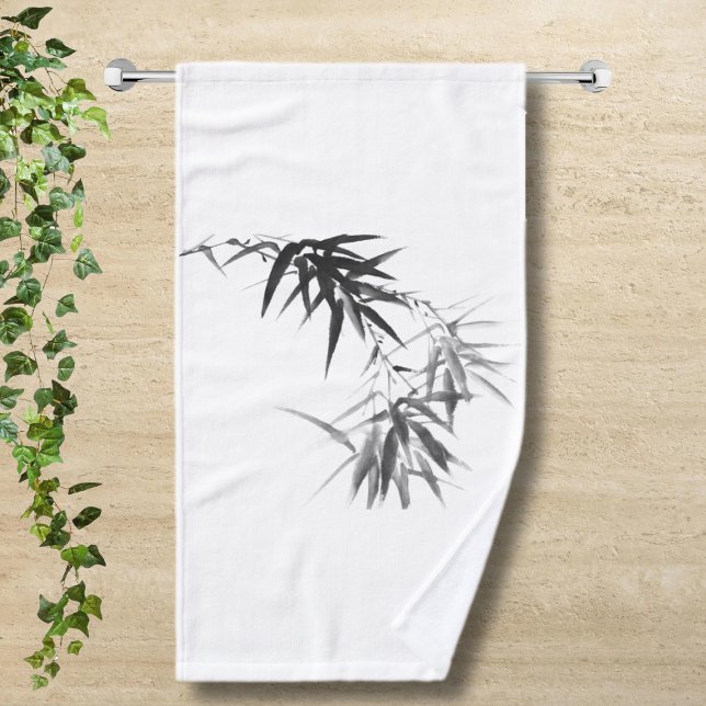 Black Bamboo Twig Hand Towel (Creator Uploaded)