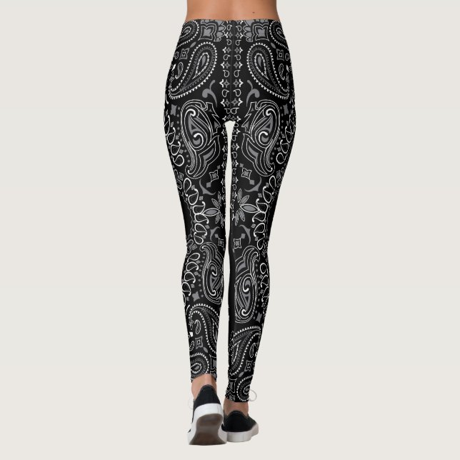 Black Bandana Boho Leggings (Back)
