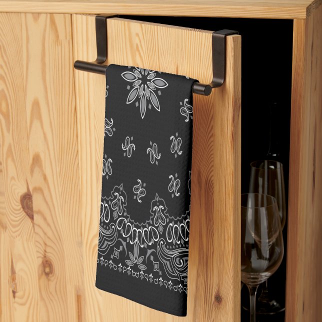 Black Bandana Kitchen Towel (Thirds Fold)