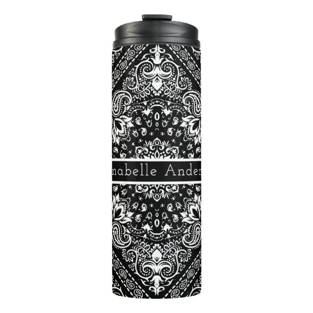 Black Bandana Personalize Thermal Tumbler (Front)