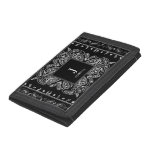 Black Bandana Print Custom Name Trifold Wallet at Zazzle