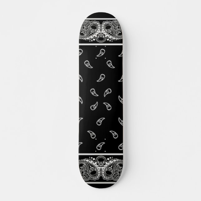 Black Bandana Skateboard Deck (Front)