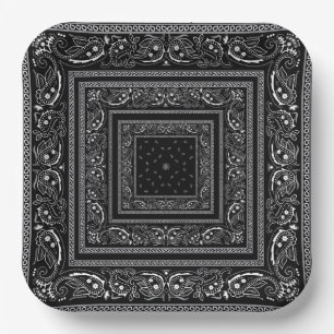 Black Bandanarama Paper Plates