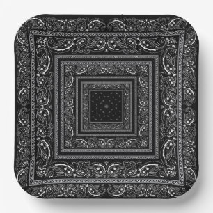 Black Bandanarama Paper Plates