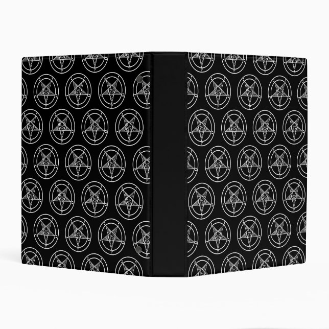 Black Baphomet Pentagram Mini Binder (Background)