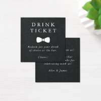 Black Bar Drink Ticket Wedding Beverage Token