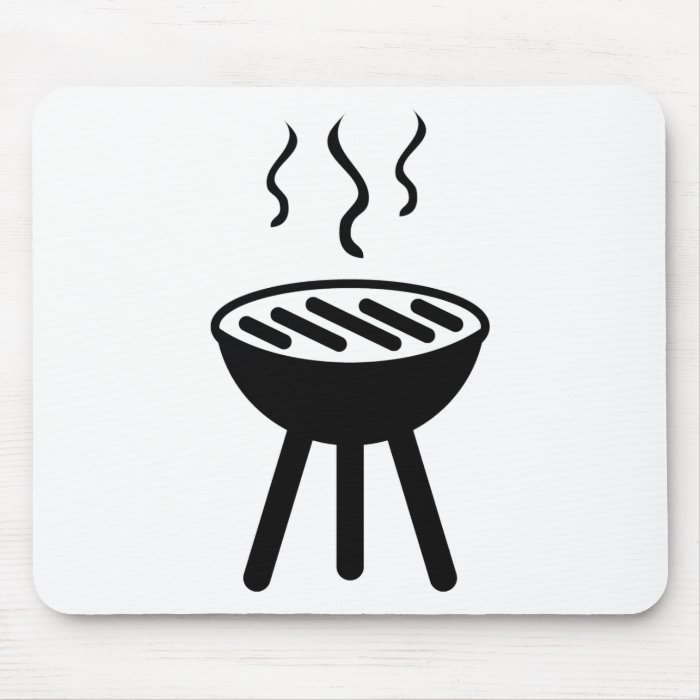 black barbecue icon mouse pads