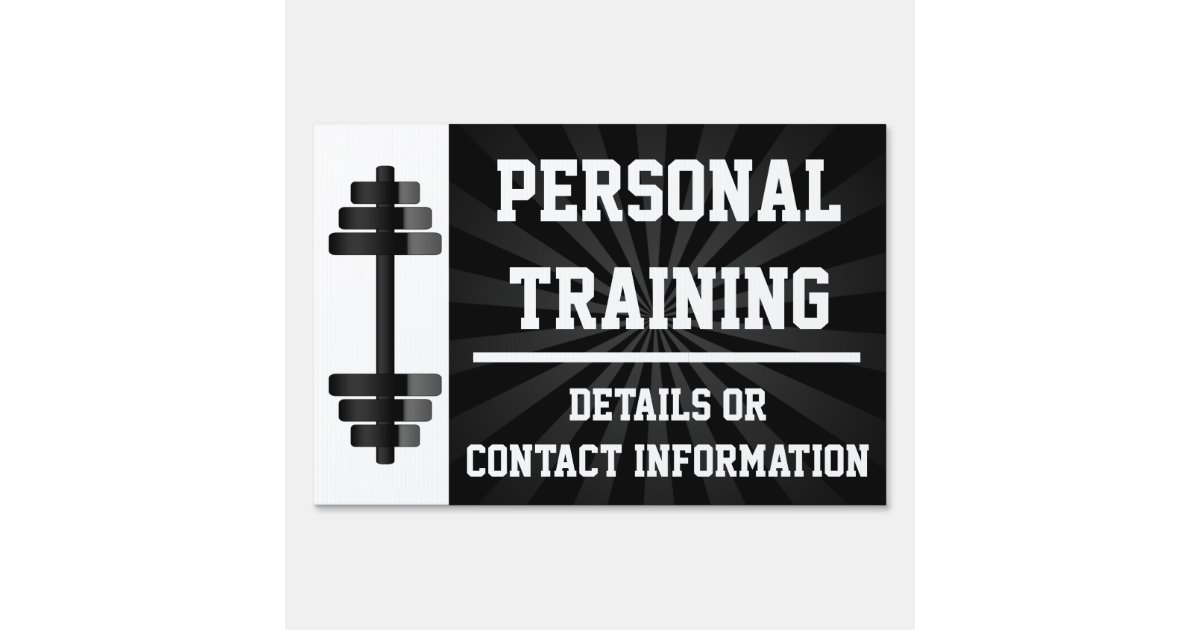 Black Barbell Sports/Fitness/Personal Training Sign | Zazzle