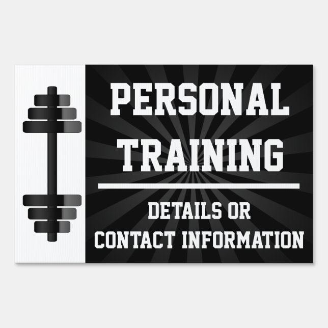 Black Barbell Sports/Fitness/Personal Training Sign (Front)