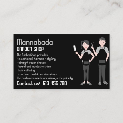 Black Barber Hair Salon kids men and women Business Card