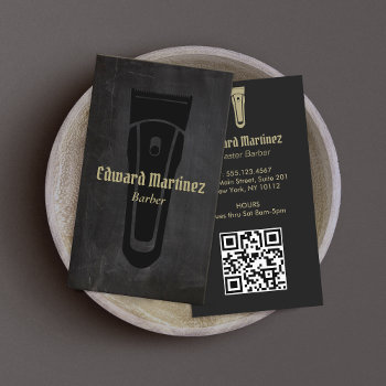 Black Barber Shop Barbershop Electric Hair Clipper Business Card by sm_business_cards at Zazzle